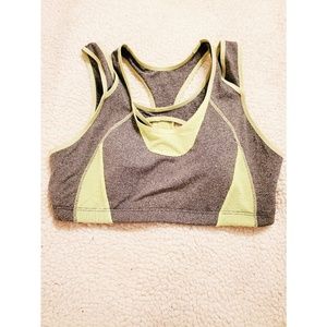 LAST CHANCE Sports Bra| Gray and Lime/Yellow